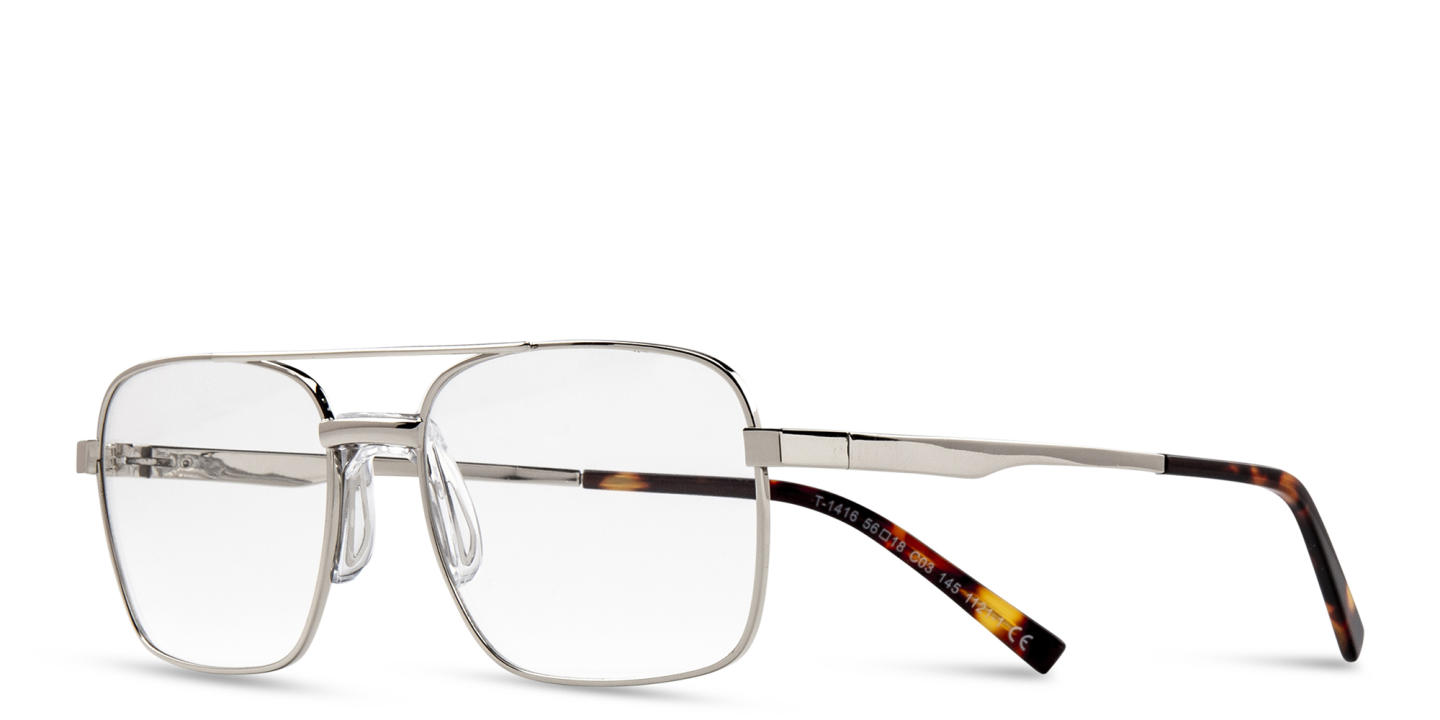 DRM THEMA Wide Square Eyeglasses in Silver – Product Photo 1