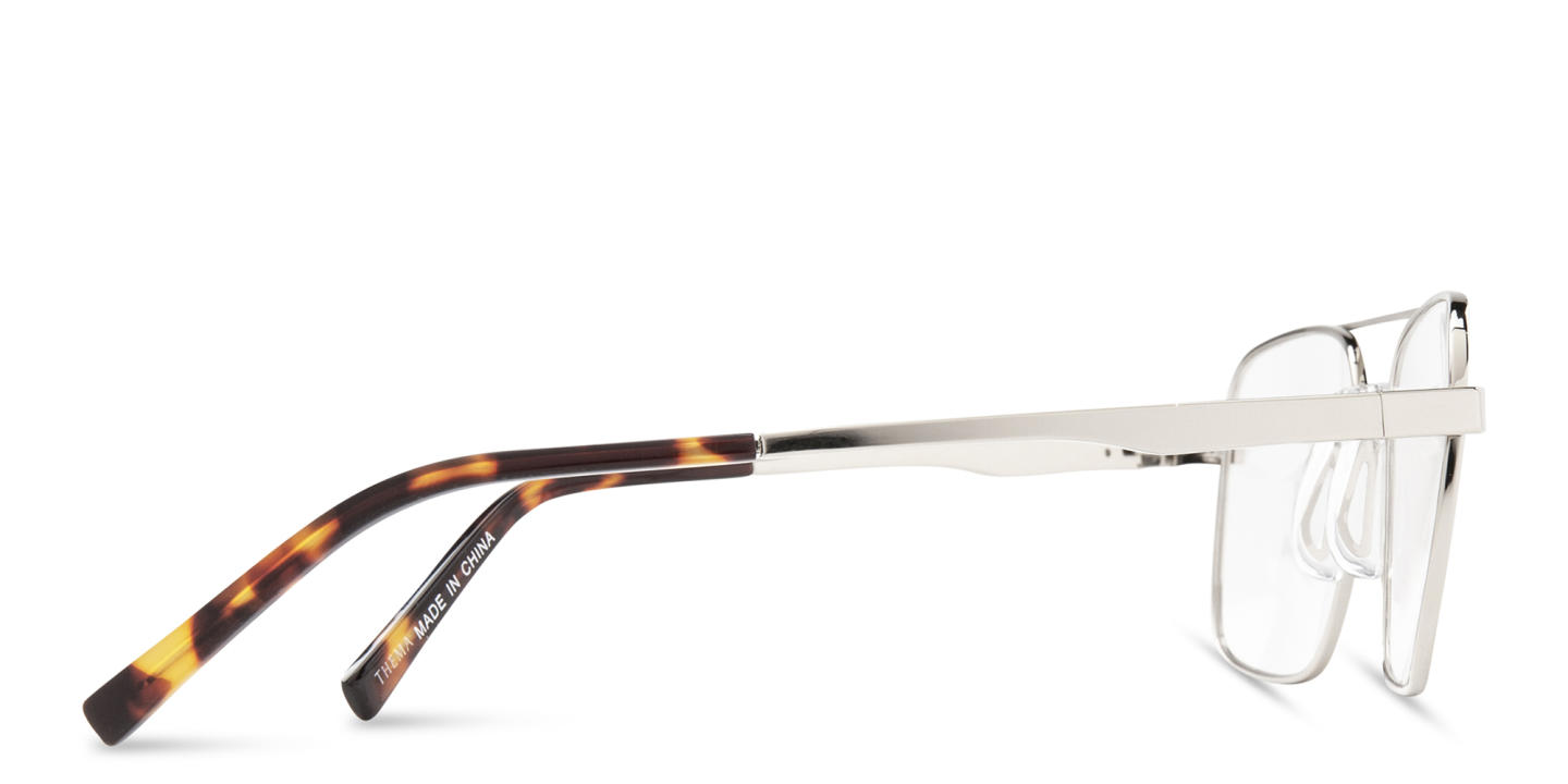 DRM THEMA Wide Square Eyeglasses in Silver – Product Photo 3