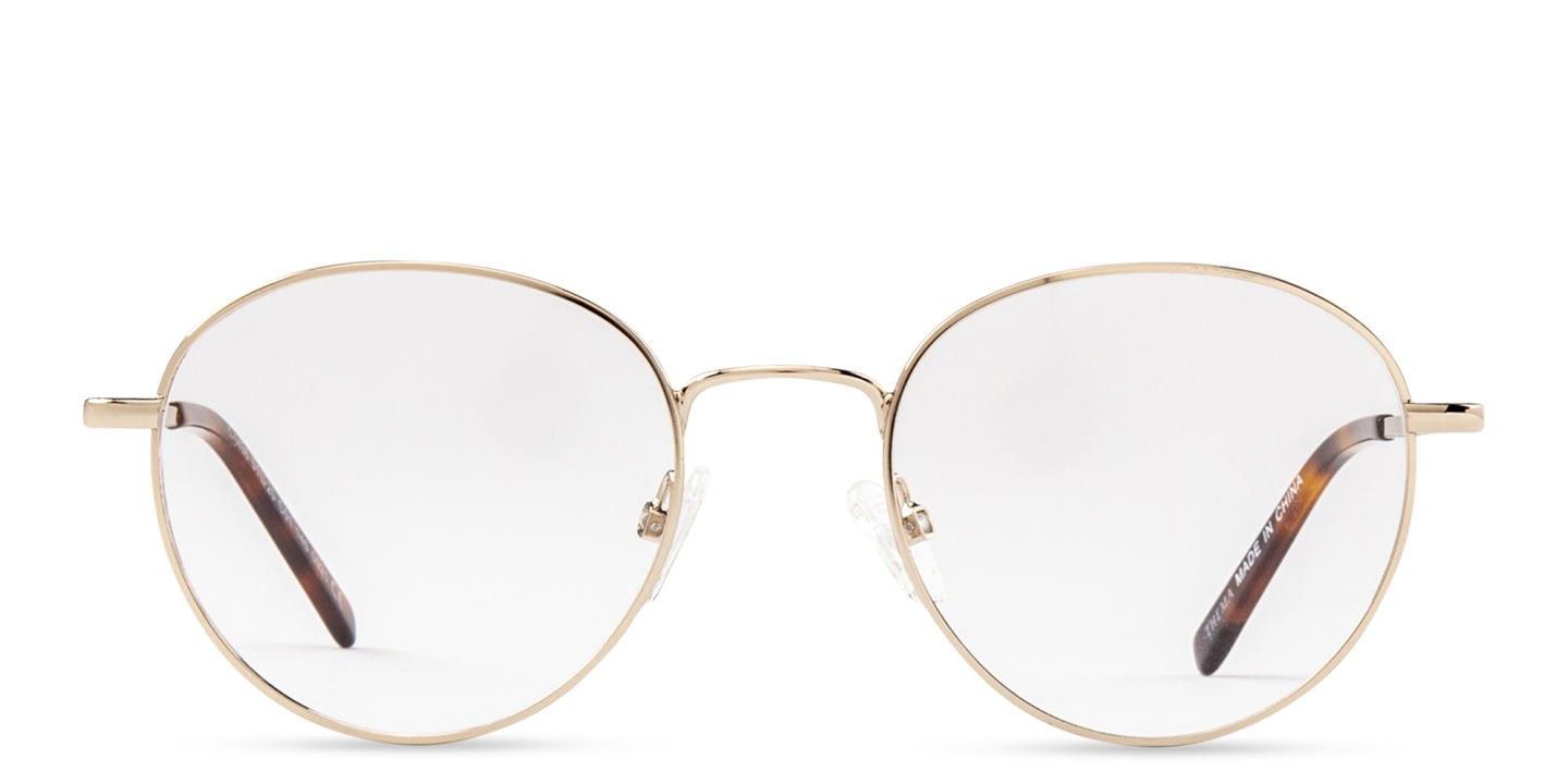 DRM THEMA Unisex Round Eyeglasses in Gold – Product Photo 0