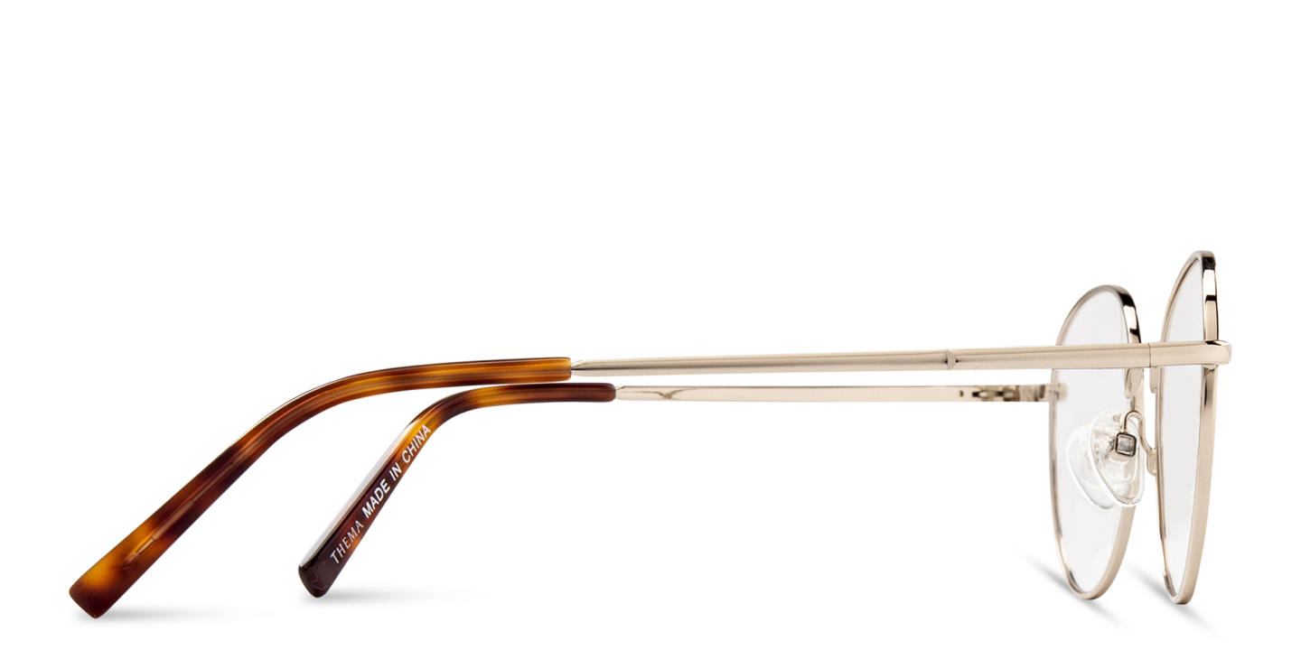 DRM THEMA Unisex Round Eyeglasses in Gold – Product Photo 3