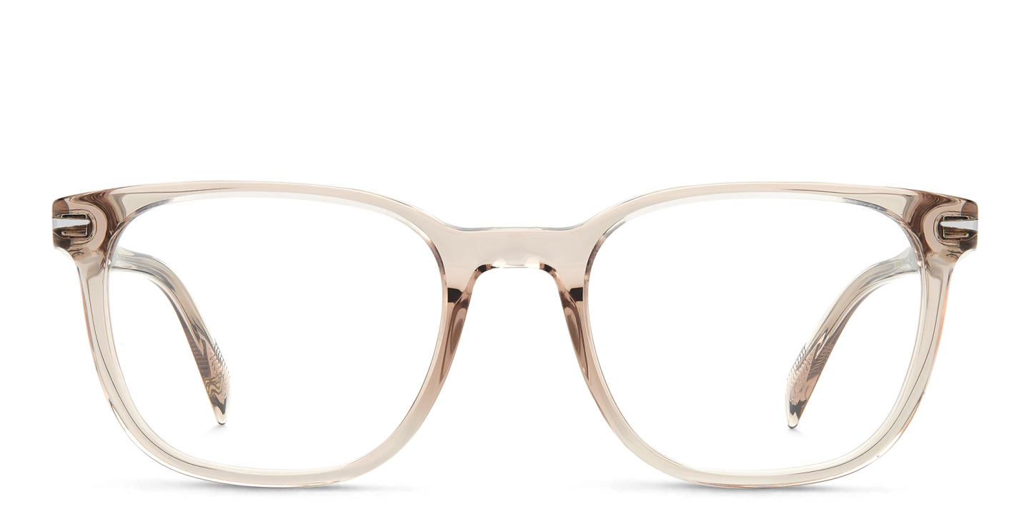 Shop DAVID BECKHAM Square Eyeglasses in Mud online.
