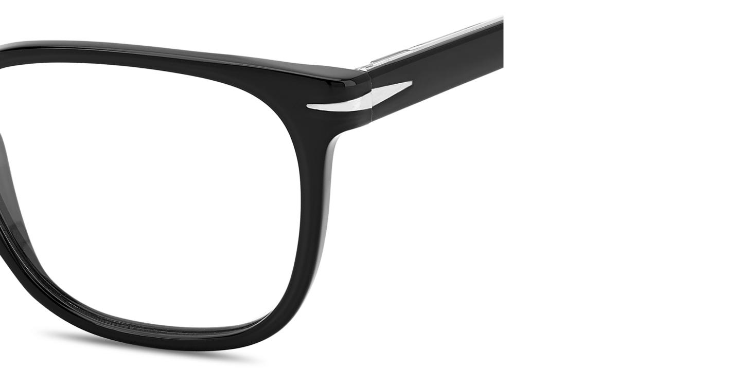 Shop DAVID BECKHAM Square Eyeglasses in Black online.