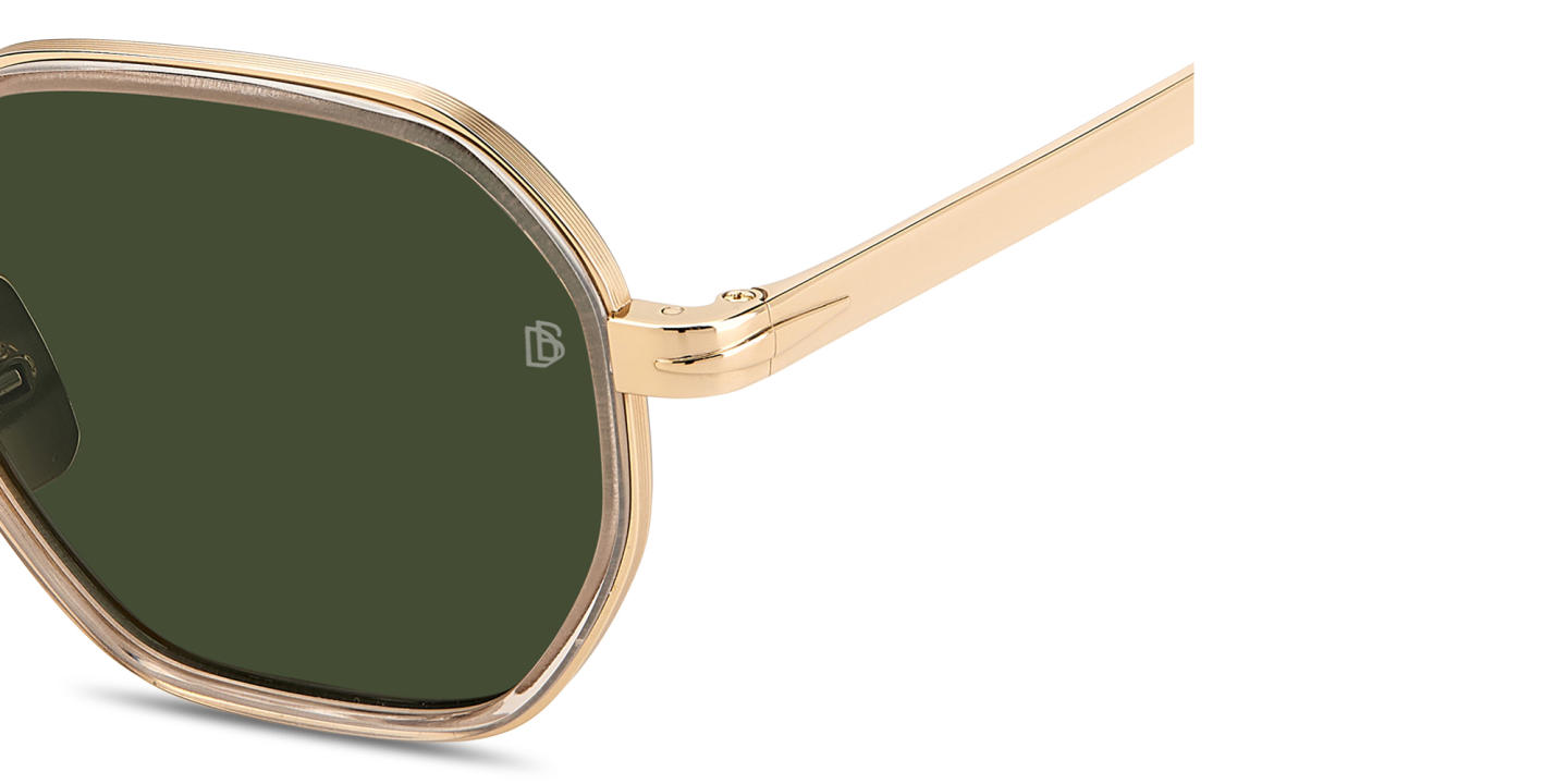 Shop DAVID BECKHAM Irregular Sunglasses in Gold online.