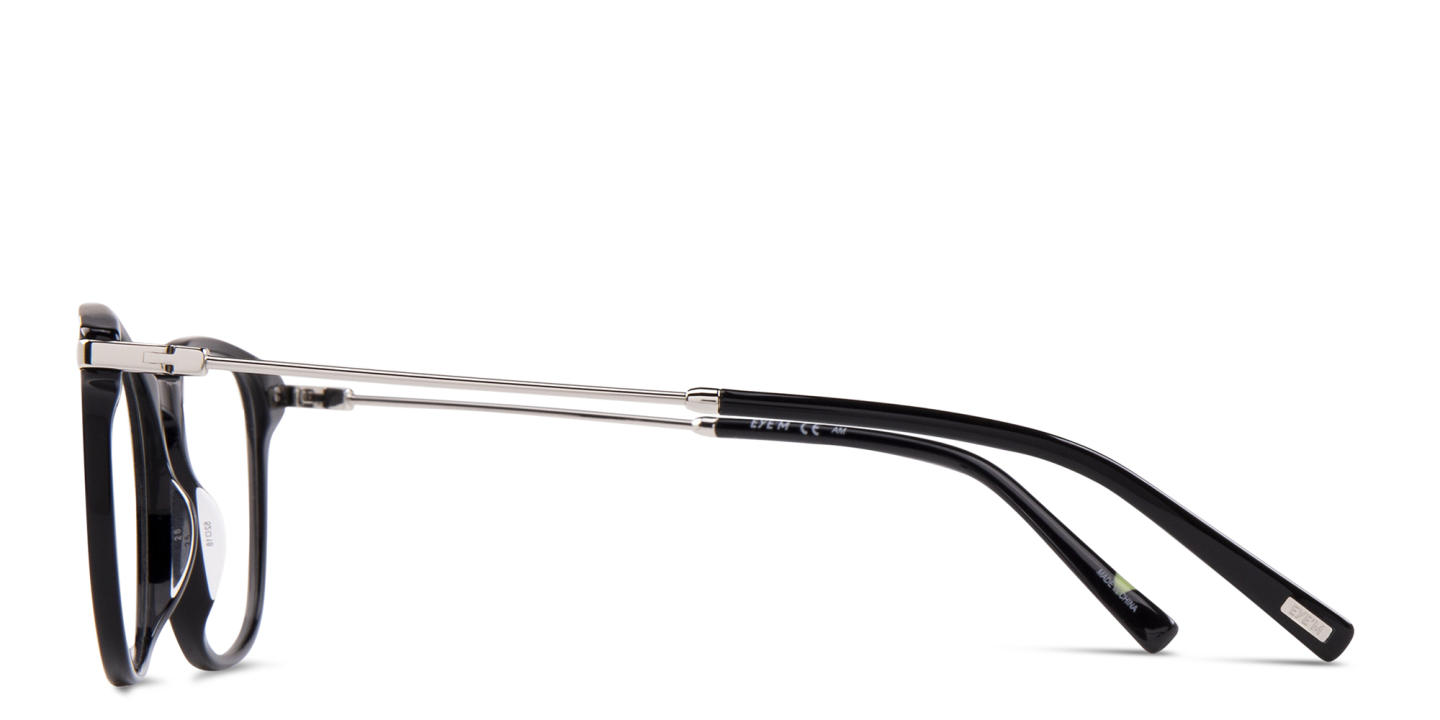 EYE'M Round Eyeglasses in Black – Product Photo 2