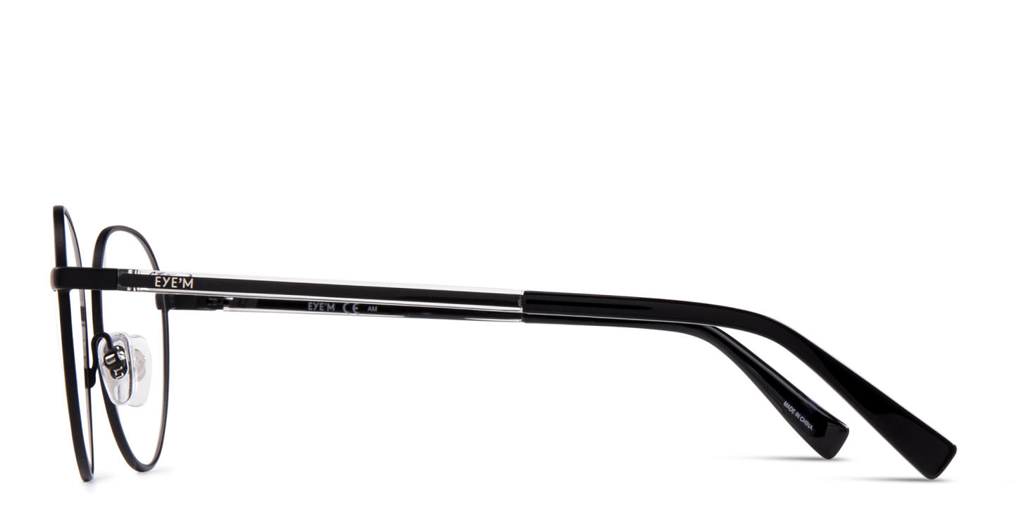 EYE'M Round Eyeglasses in Black – Product Photo 2