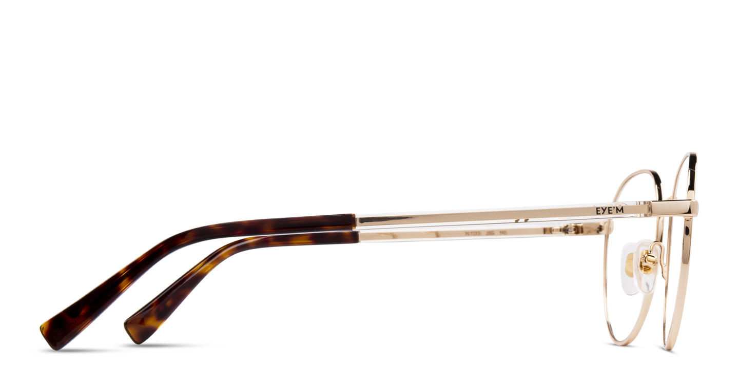 EYE'M Round Eyeglasses in Gold – Product Photo 3
