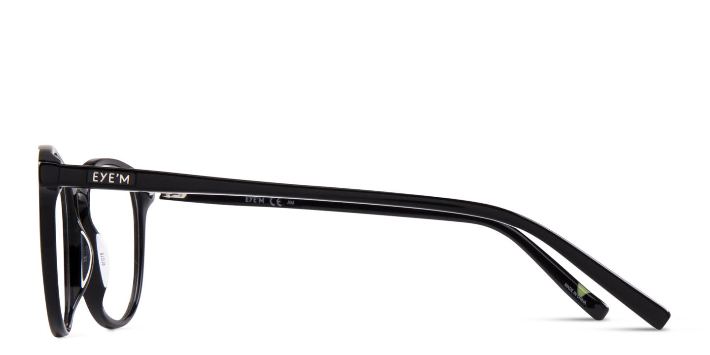EYE'M Round Eyeglasses in Black – Product Photo 2