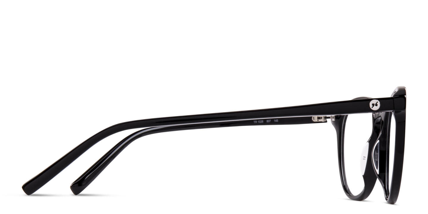 EYE'M Round Eyeglasses in Black – Product Photo 3