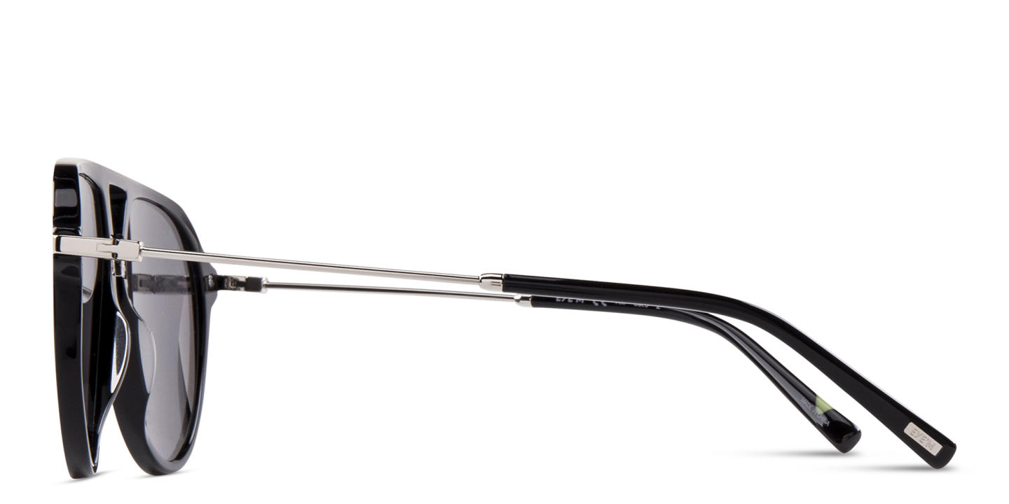 EYE'M Aviator Sunglasses in Black & Silver – Product Photo 3