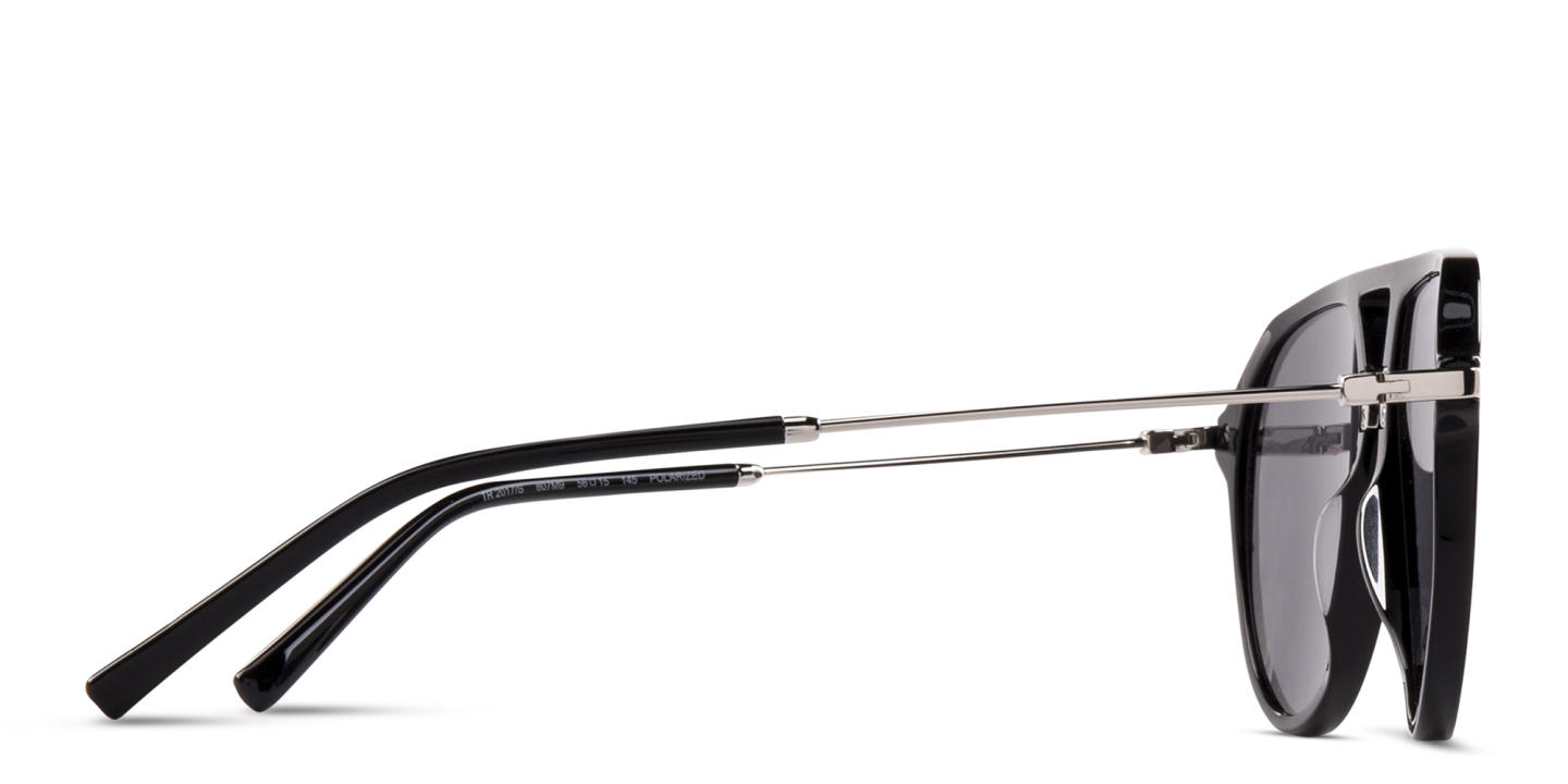 EYE'M Aviator Sunglasses in Black & Silver – Product Photo 4