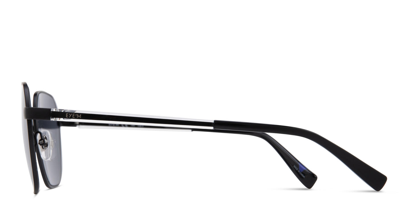 EYE'M Irregular Sunglasses in Black – Product Photo 3