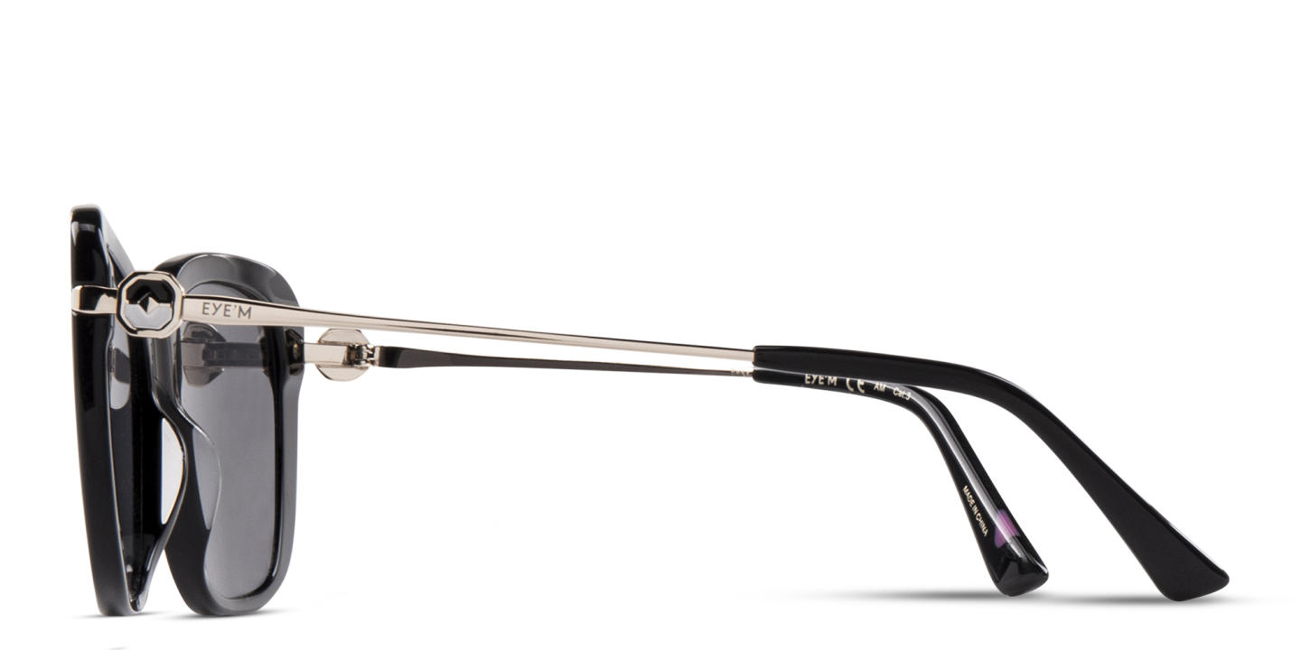 EYE'M Square Sunglasses in Black – Product Photo 2