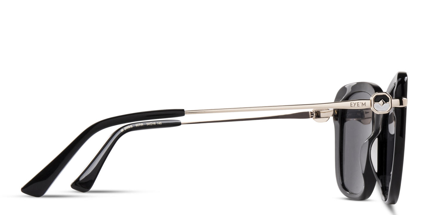 EYE'M Square Sunglasses in Black – Product Photo 3