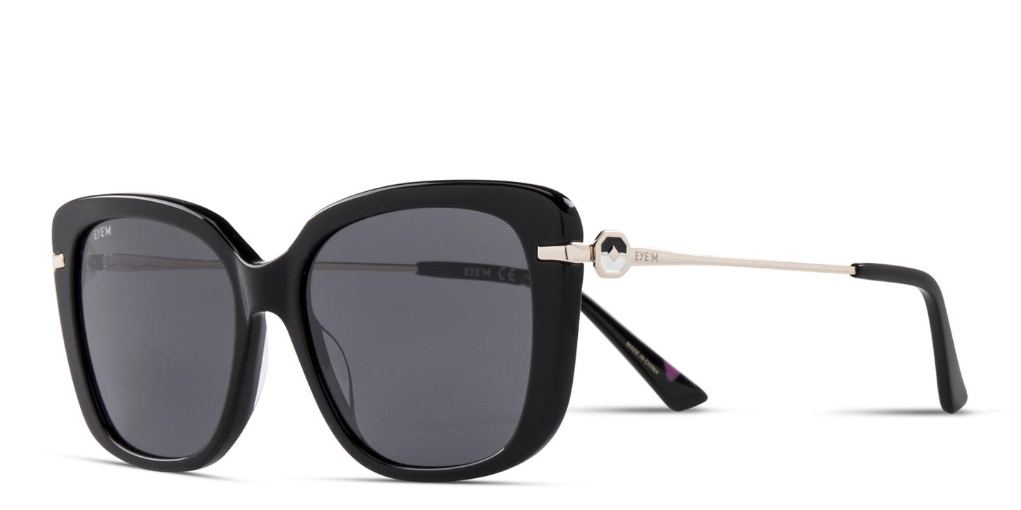 EYE'M Square Sunglasses in Black – Product Photo 4