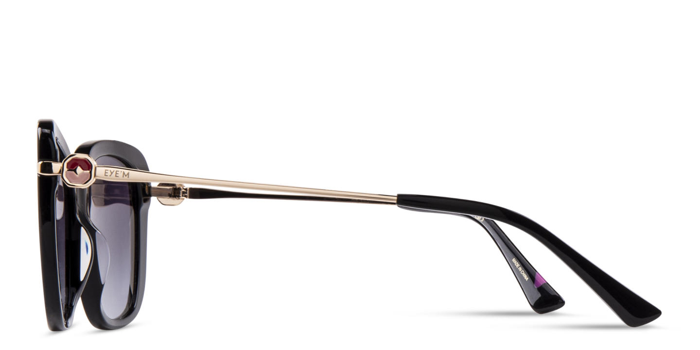 EYE'M Square Sunglasses in Black – Product Photo 2