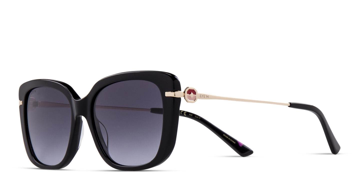EYE'M Square Sunglasses in Black – Product Photo 4