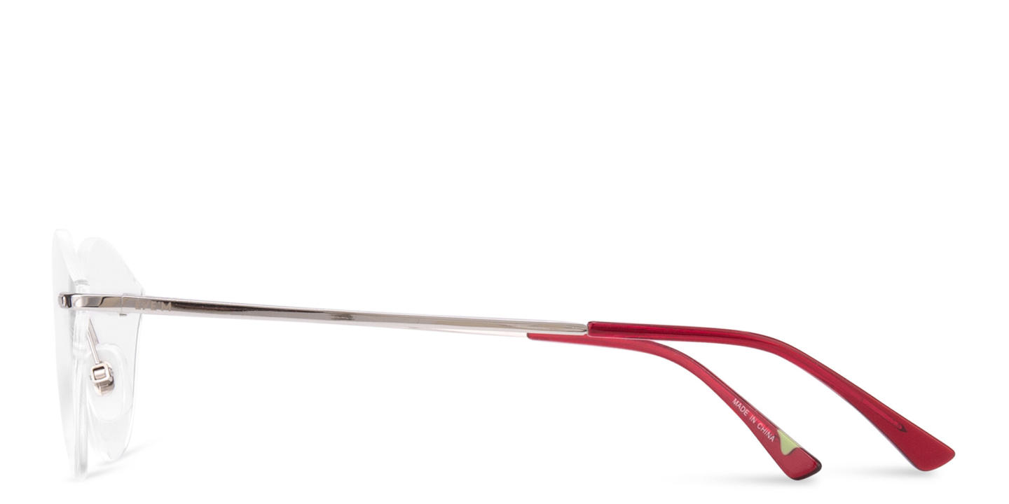 EYE'M Rimless Wide Cat-Eye Eyeglasses in Silver – Product Photo 1