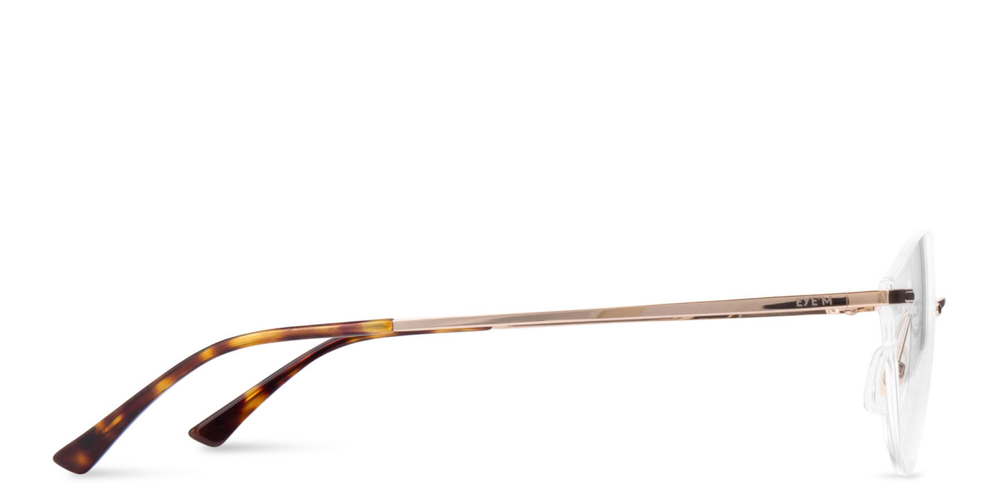 EYE'M Rimless Wide Cat-Eye Eyeglasses in Gold – Product Photo 2