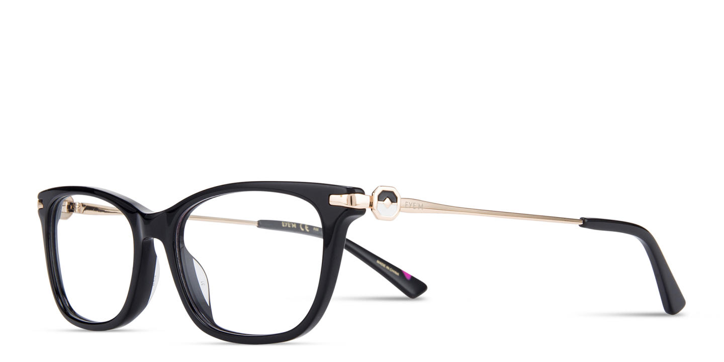 EYE'M Rectangle Eyeglasses in Black – Product Photo 3