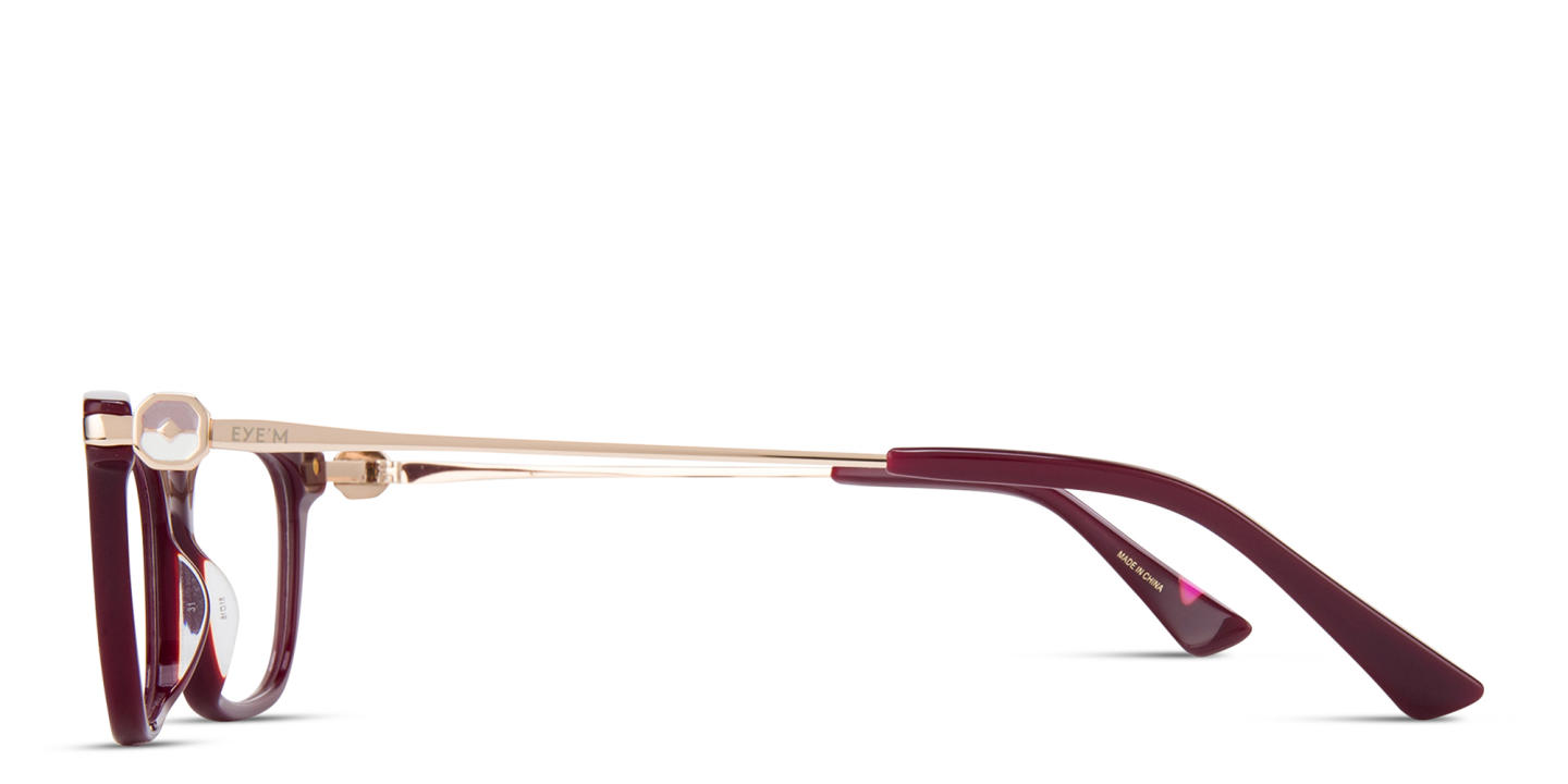 EYE'M Rectangle Eyeglasses in Red – Product Photo 1