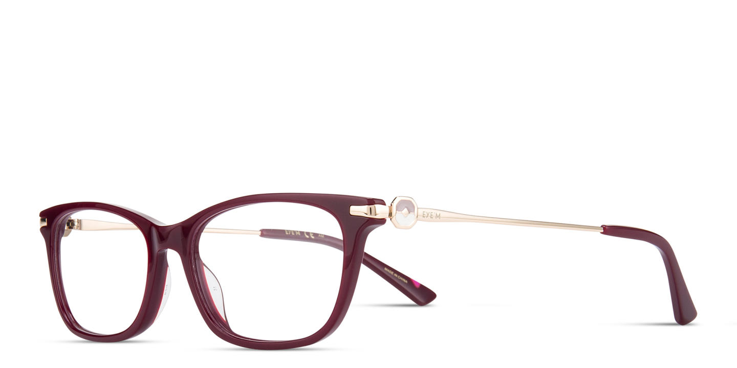 EYE'M Rectangle Eyeglasses in Red – Product Photo 3