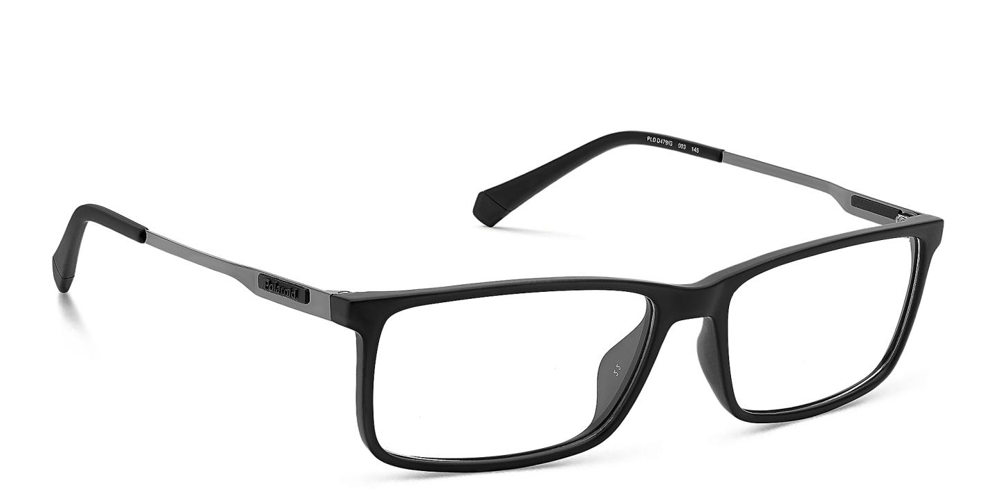 تسوق نظارات طبية مستطيلة بشعار العلامة بولارويد بلون أسود أونلاين.