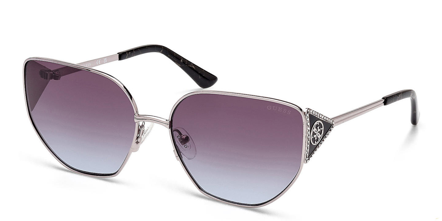 Shop Guess Irregular Sunglasses in Silver online.