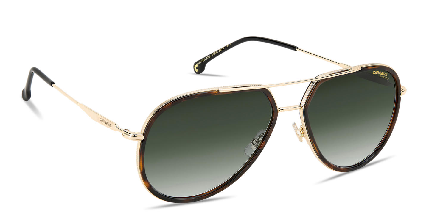 Shop Carrera Engraved Logo Unisex Pilot Sunglasses in Havana Gold online.