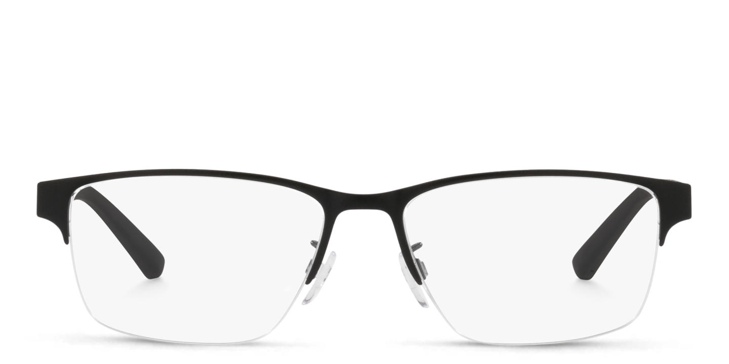 Emporio Armani Half-Rim Pillow Eyeglasses in Matte Black – Product Photo 0