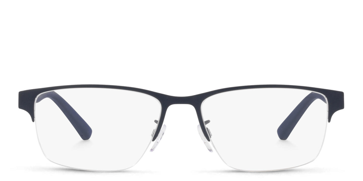 Emporio Armani Half-Rim Rectangle Eyeglasses in Matte Blue – Product Photo 0