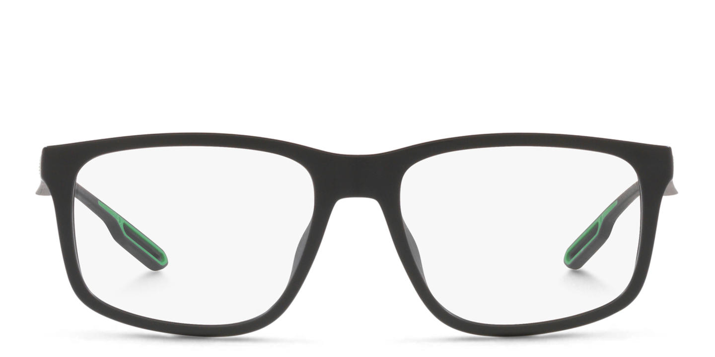 Emporio Armani Wide Square Eyeglasses in Matte Black – Product Photo 0