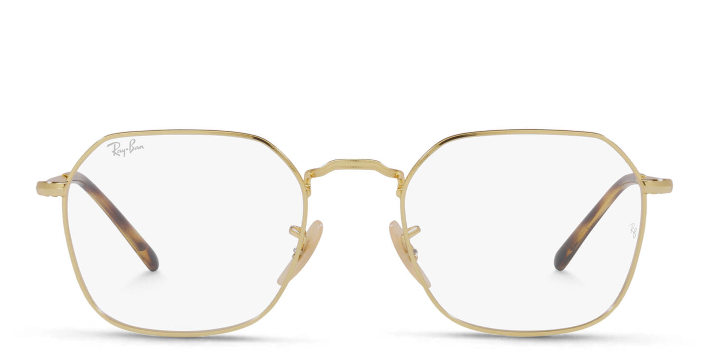 Shop Ray-Ban Unisex Irregular Eyeglasses in Gold online.