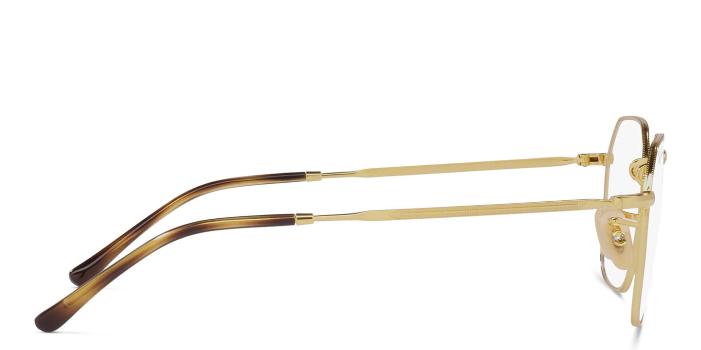 Shop Ray-Ban Unisex Irregular Eyeglasses in Gold online.