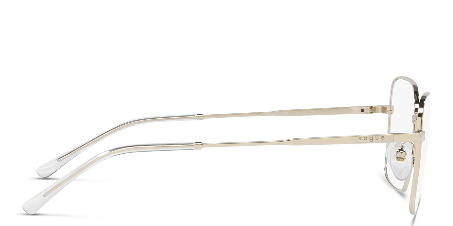 Shop Vogue Eyewear Rectangle Eyeglasses in Gold online.