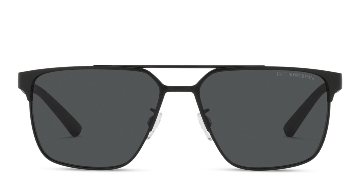 Shop Emporio Armani Square Sunglasses in Matte Black online.