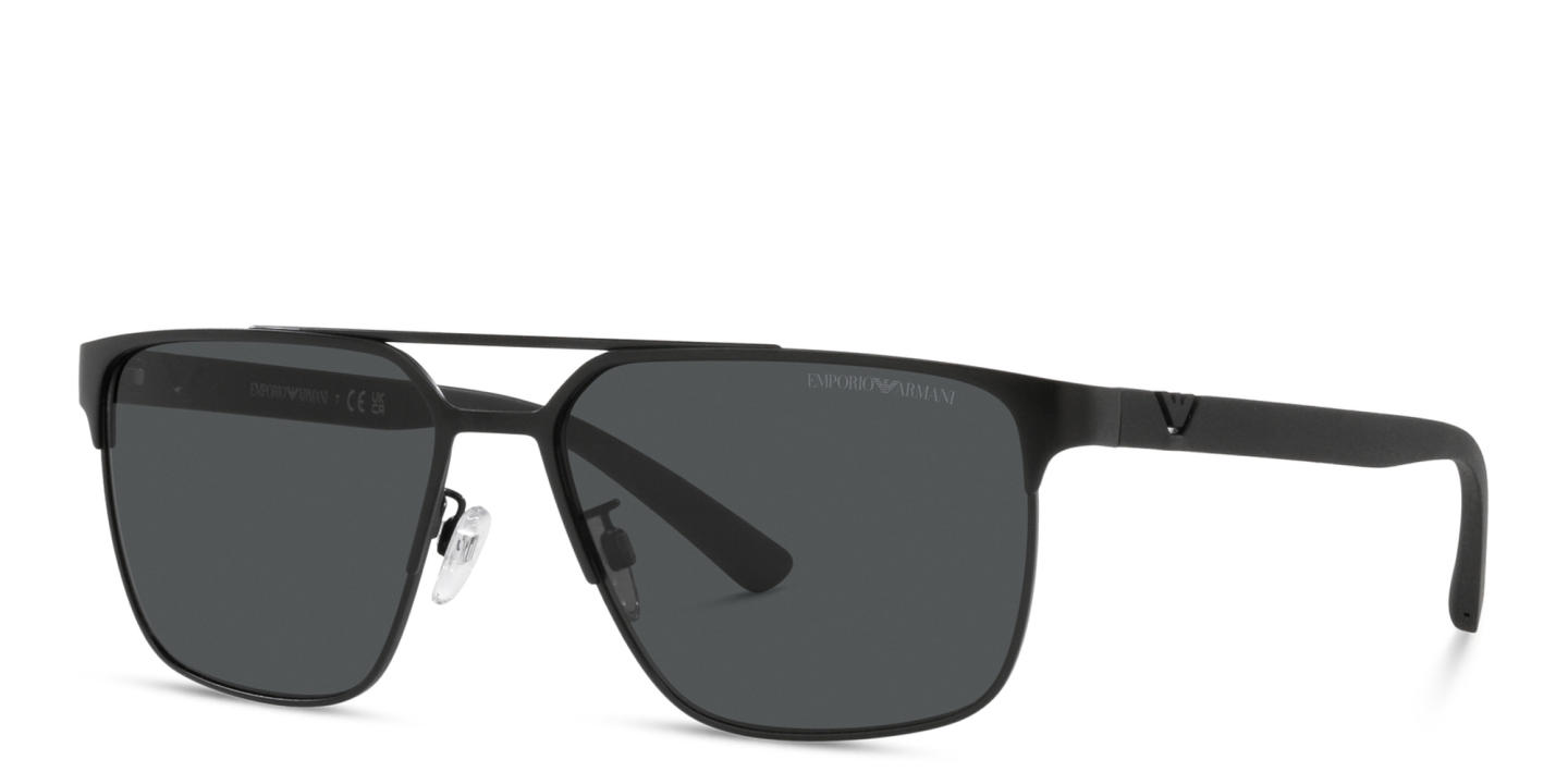 Shop Emporio Armani Square Sunglasses in Matte Black online.