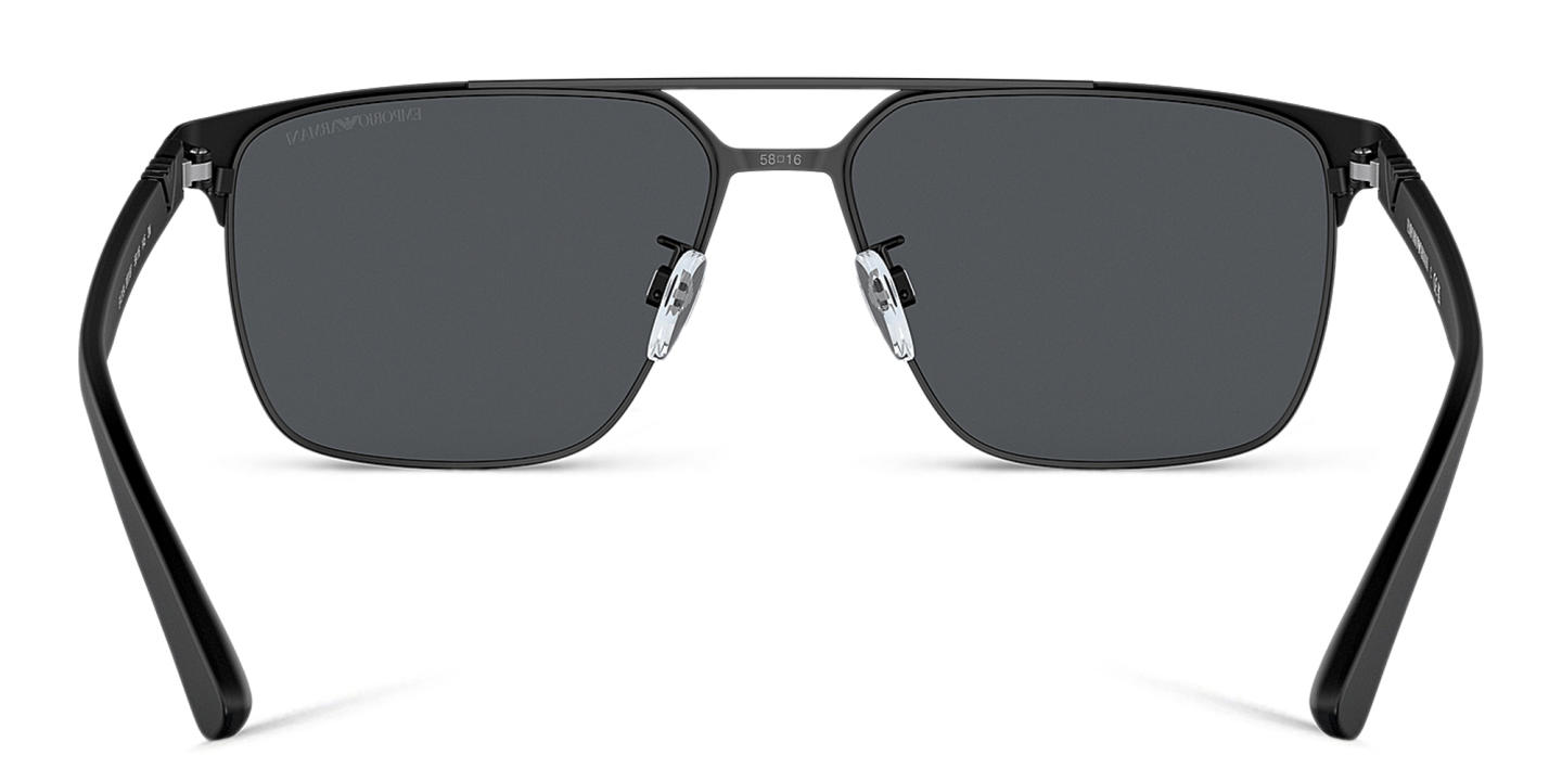 Shop Emporio Armani Square Sunglasses in Matte Black online.