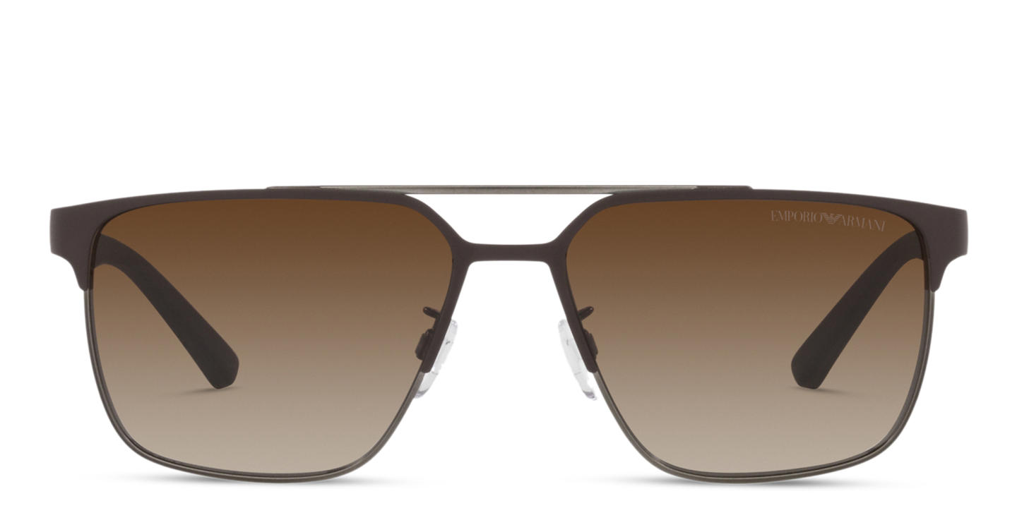 Shop Emporio Armani Square Sunglasses in Brown online.