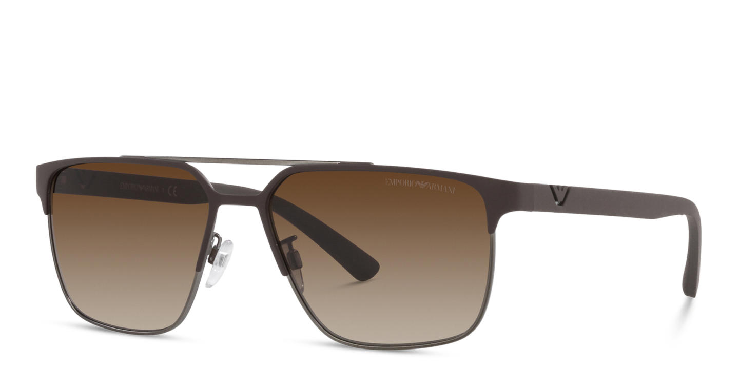 Shop Emporio Armani Square Sunglasses in Brown online.