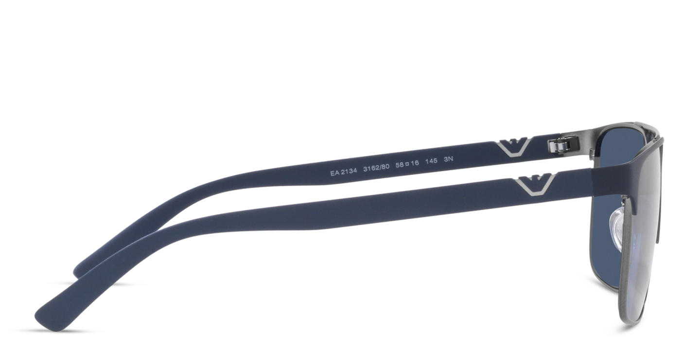 Shop Emporio Armani Square Sunglasses in Matte Blue/Gunmetal online.