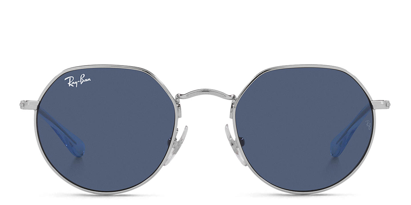 Ray-Ban Junior Jack Kids Irregular Sunglasses in Polished Silver – Product Photo 0
