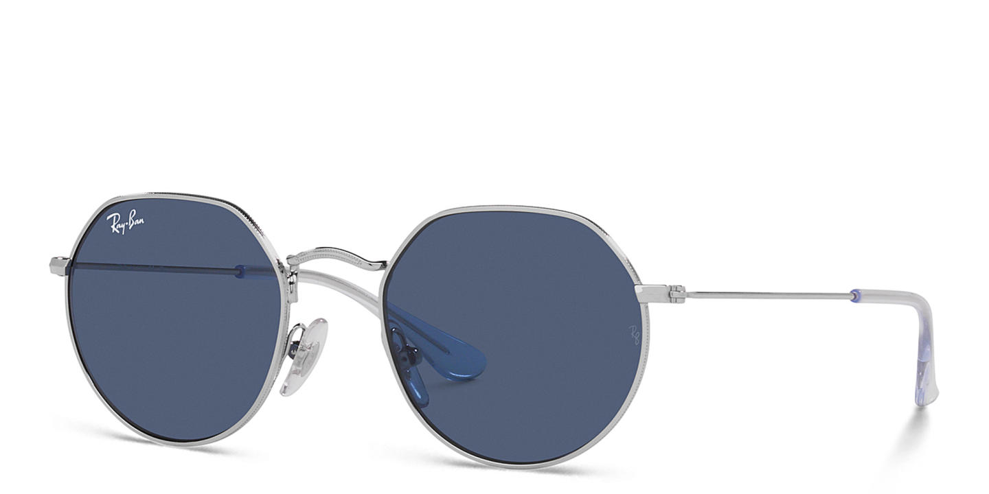 Ray-Ban Junior Jack Kids Irregular Sunglasses in Polished Silver – Product Photo 1