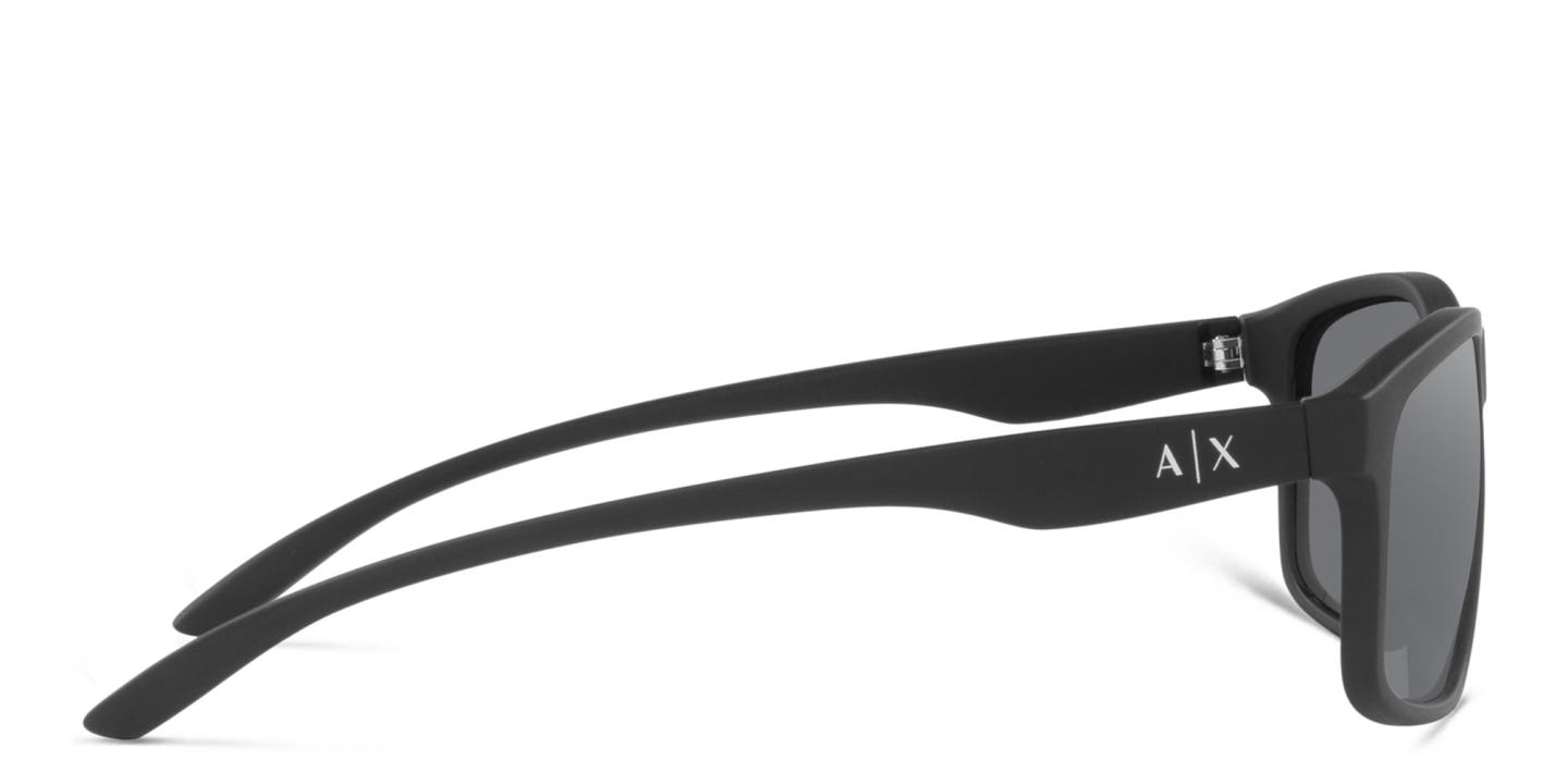 Shop Armani Exchange A|X Logo Pillow Sunglasses in Black online.