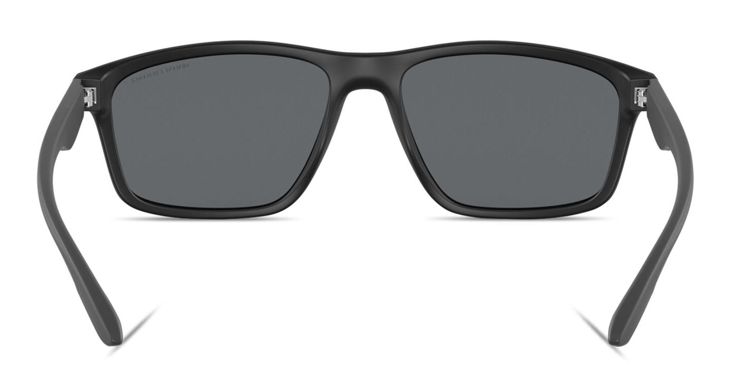 Shop Armani Exchange A|X Logo Pillow Sunglasses in Black online.