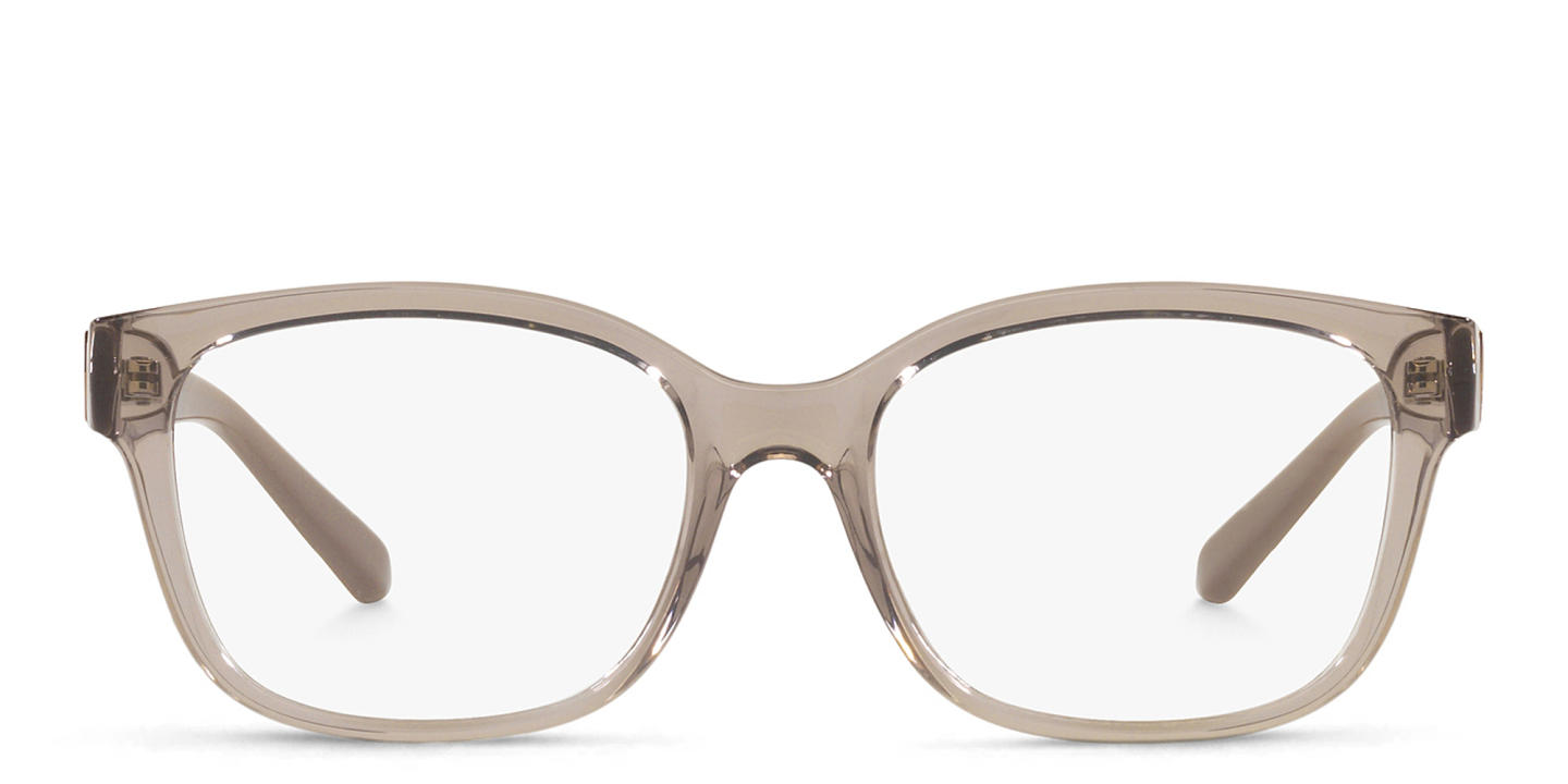 Shop Armani Exchange Logo-Print Rectangle Eyeglasses in Clear online.
