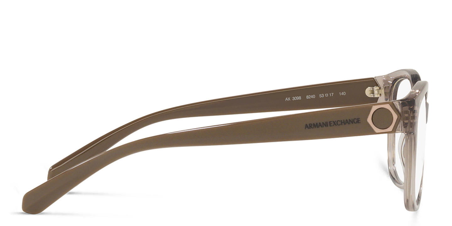 Armani Exchange Logo-Print Rectangle Eyeglasses in Clear – Product Photo 2