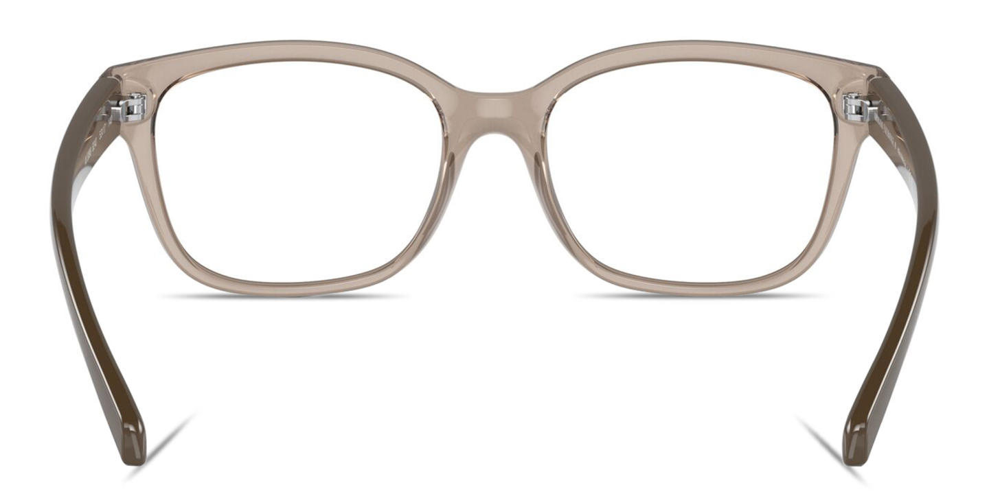 Shop Armani Exchange Logo-Print Rectangle Eyeglasses in Clear online.