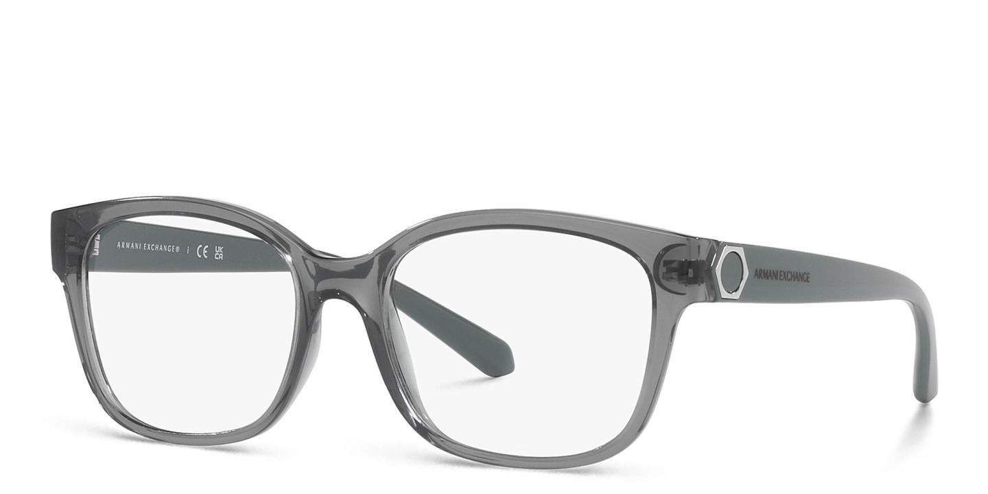 Armani Exchange Rectangle Eyeglasses in Transparent Green – Product Photo 1