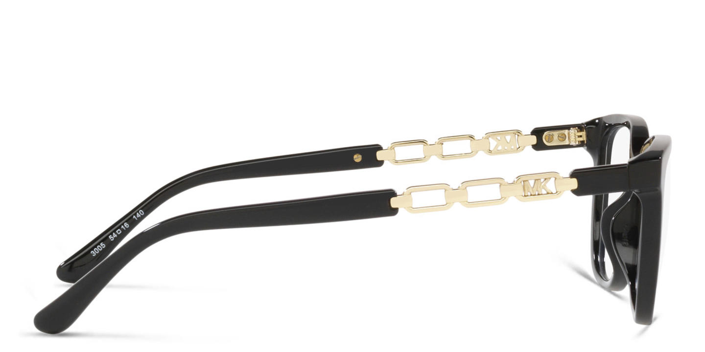 Michael Kors Rectangle Eyeglasses in Matte Black – Product Photo 2