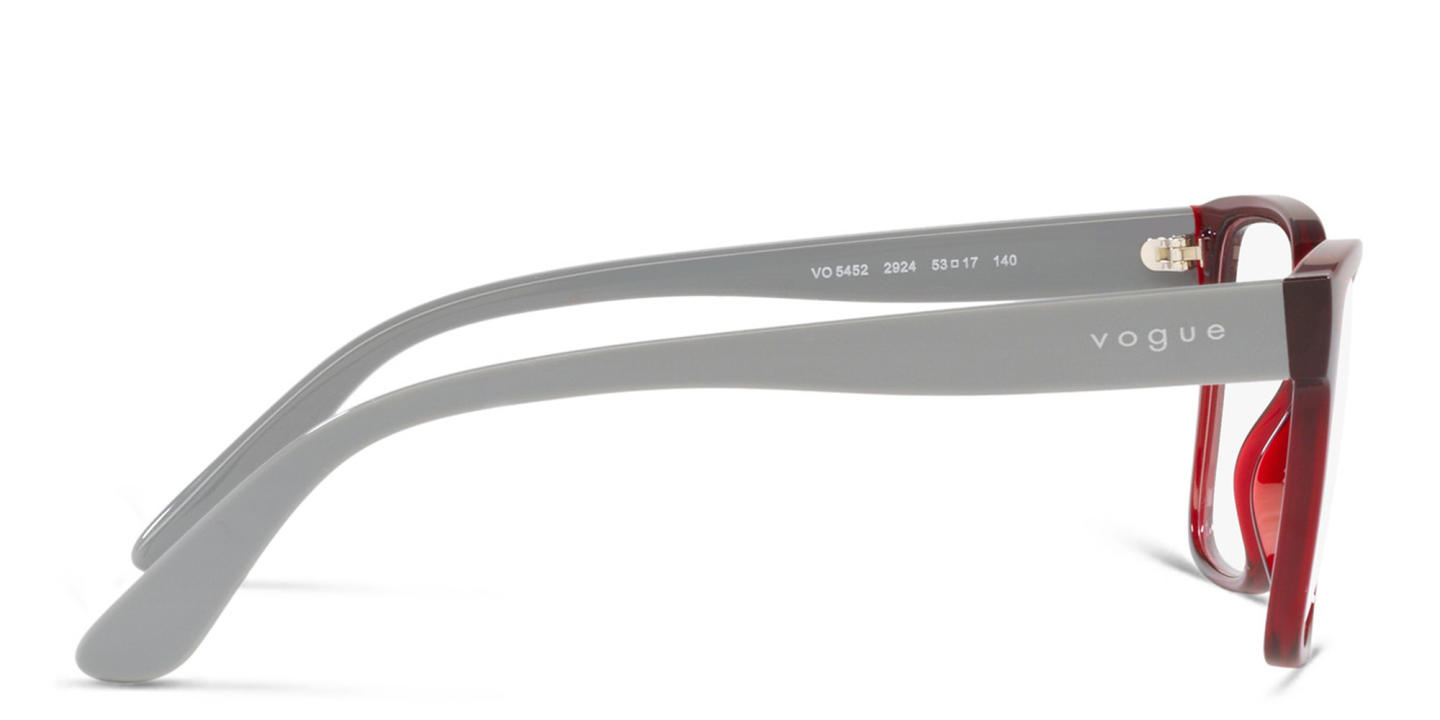 Vogue Eyewear Square Eyeglasses in Red – Product Photo 2